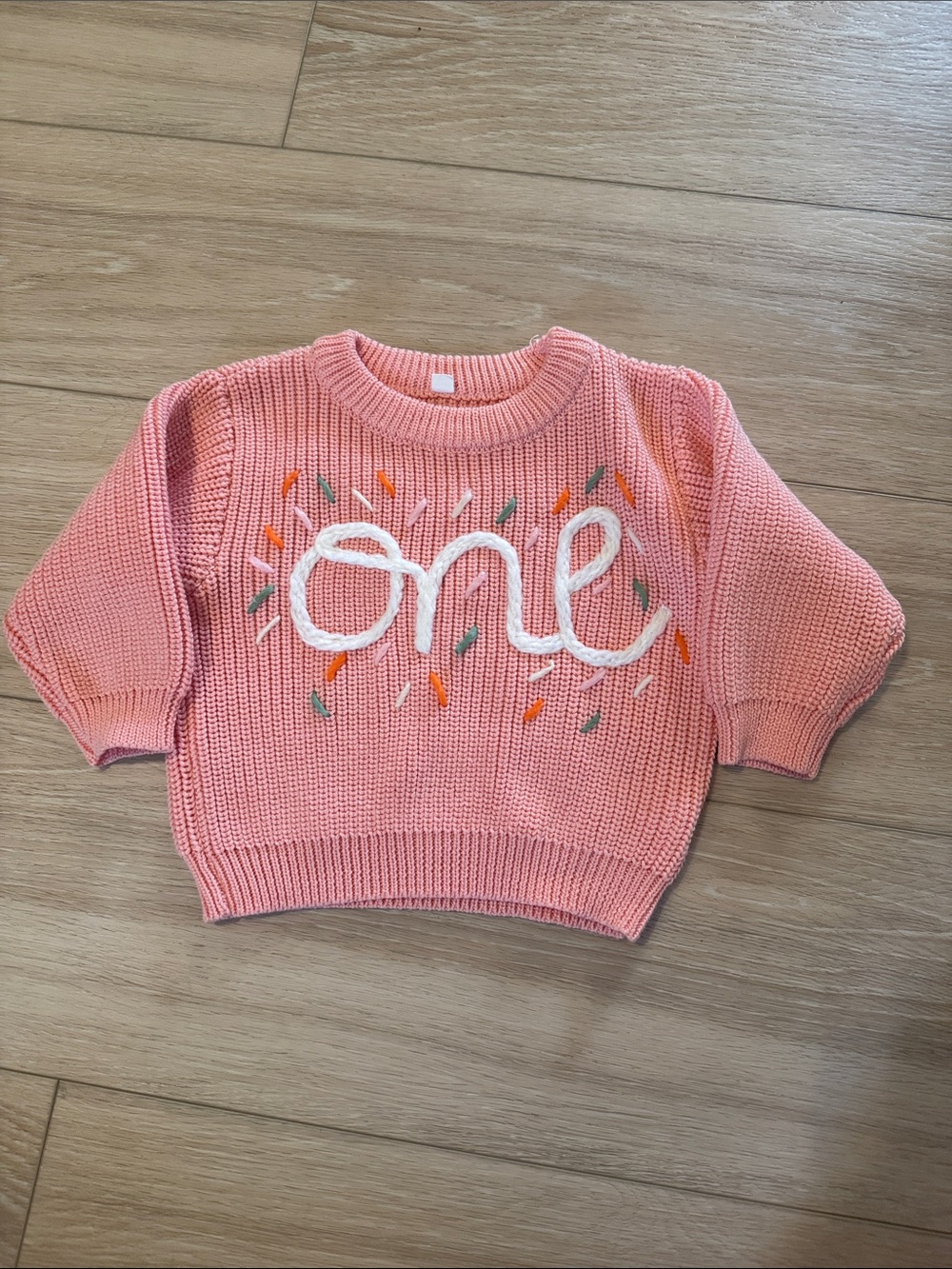 Amazon Pink Knit 'One' Sweater